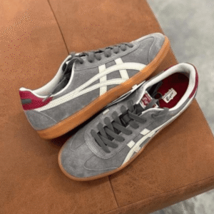 Tokuten Grey White Onitsuka Tiger Sneakers - First Copy