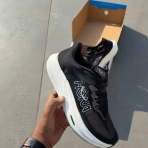 Mach 6 Black White Hoka Running Shoes - First Copy