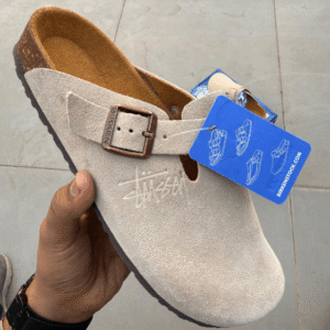 Men's Birkenstock X Stussy Boston Suede Sandals - First Copy