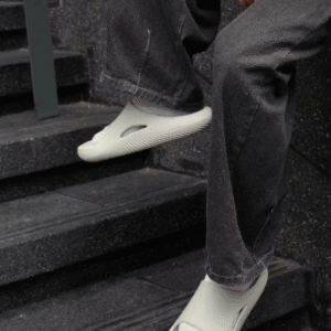 Men's Crocs Mellow Black And White Mule Sandals - First Copy