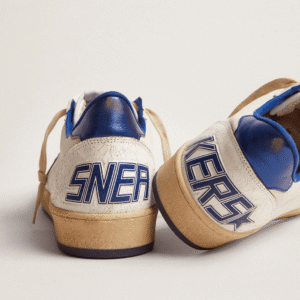 Ball Star Low White Blue Golden Goose Sneakers - First Copy