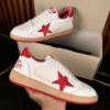 Men Golden Goose Ball Star Low White Red Sneakers - First Copy